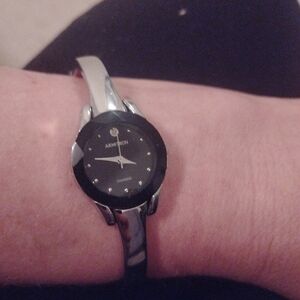 Giorgio Armani Black and Silver Smartwatch with Sleek Design